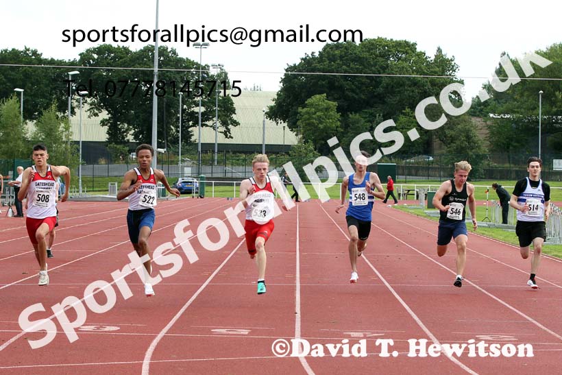 Mens and Boys 100 metres, 2021 North Eastern Track and Field Champs., Middesbrough. Photo: David T. Hewitson/Sports for All Pics